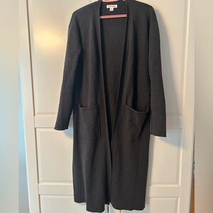 Joe Fresh Charcoal Long Open Front Cardigan